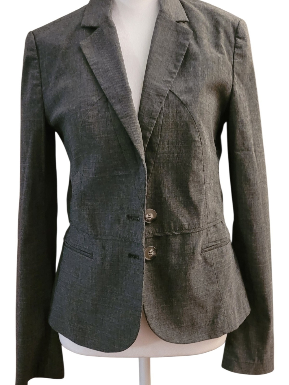 Gray Tailored Two-Button Women's Blazer